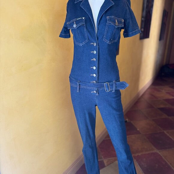 Frankie B. Vintage 90s Denim Jumpsuit | Medium - Picture 1 of 15